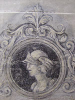 Detalle de pintura mural restaurada